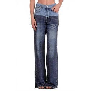 NEW ELAN jade high rise sweatpant jean in denim 2 tone